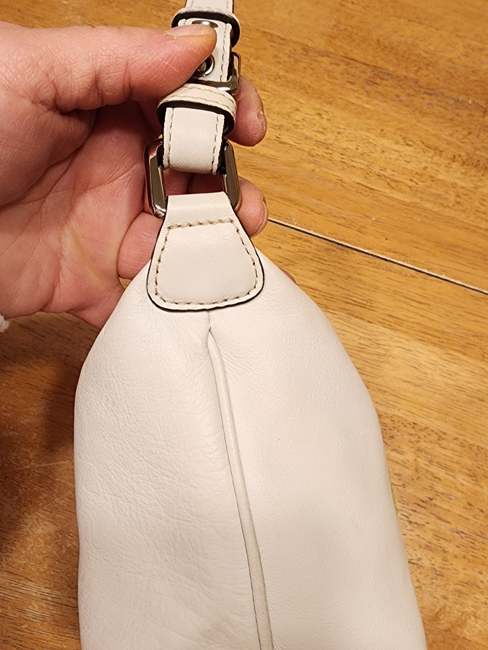 vintage Coach Y2K green and white leather signature stripe mini hobo bag. - Picture 5 of 13